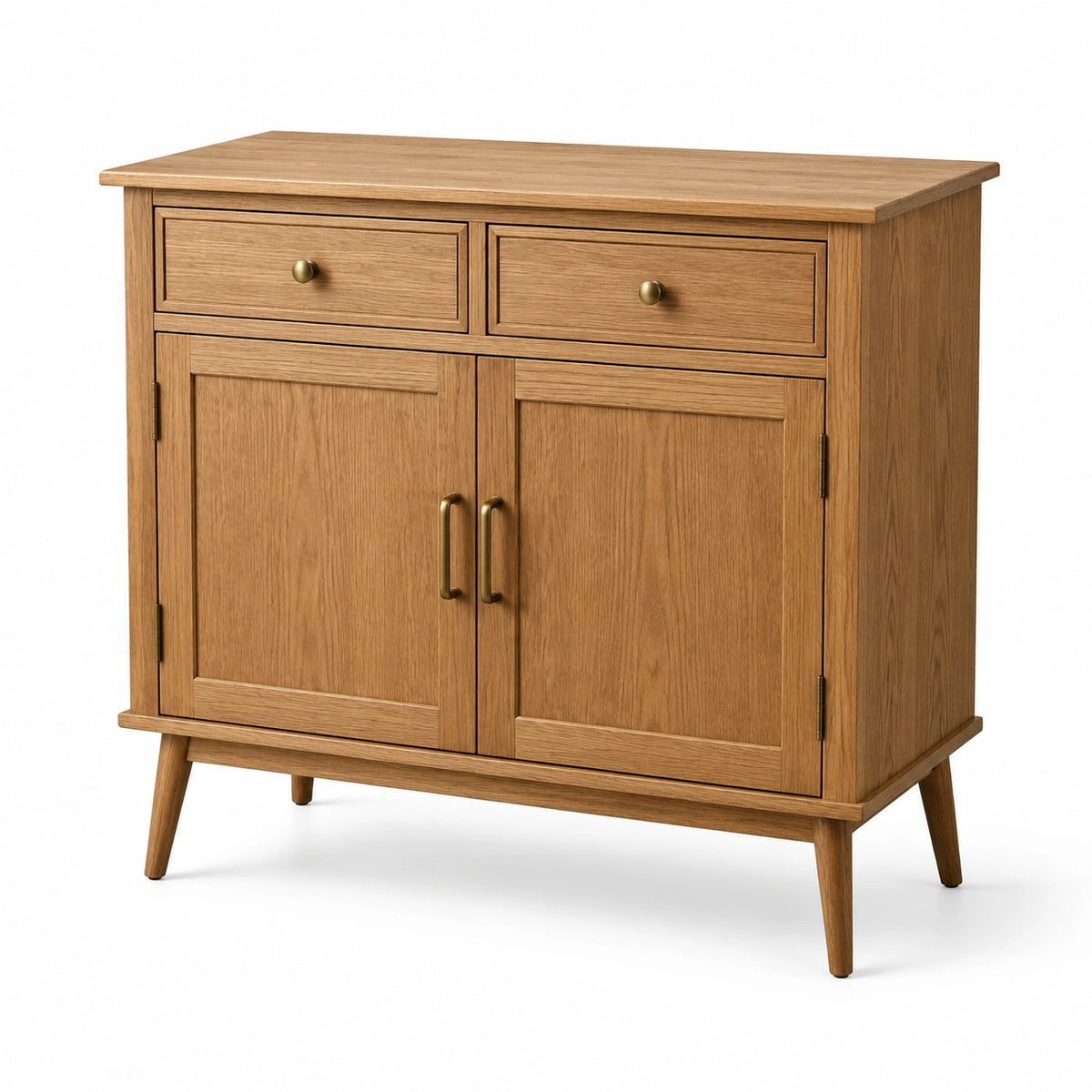 Aparador de madera de roble con puertas y cajones 100x40x80cm