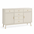 Aparador de Madera Beige con Puertas y Cajones 150x45x90 cm
