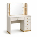 Tocador de MDF Beige con Espejo y Cajones