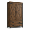 Armario de Madera y Metal Marrón con Puertas Abatibles