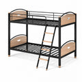 Litera de metal y MDF con escalera