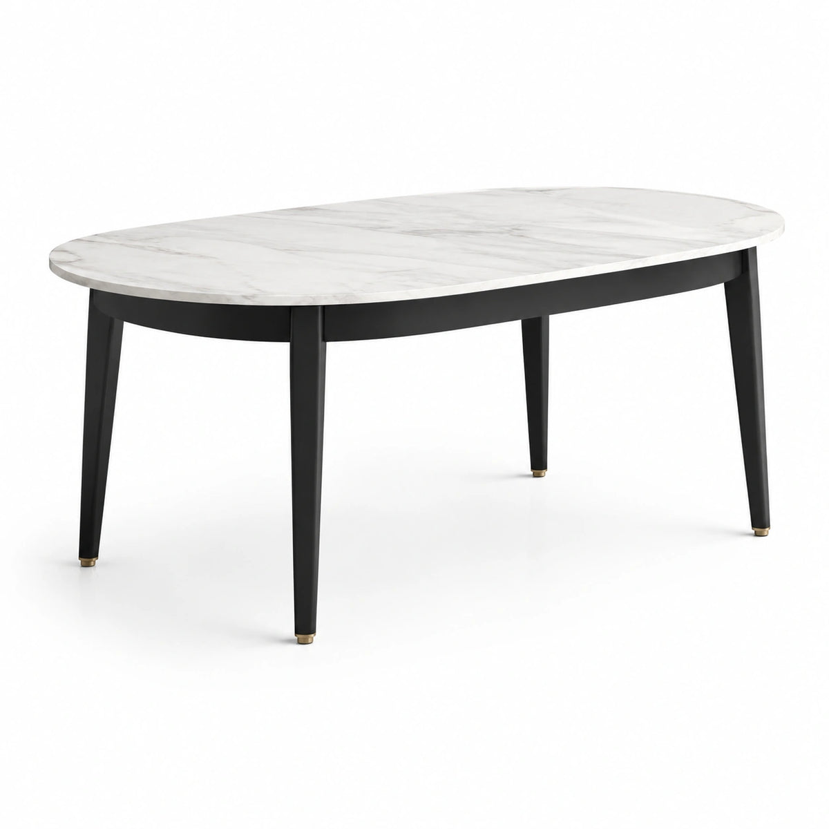 Mesa de comedor ovalada de mármol y metal 180x90x75 cm