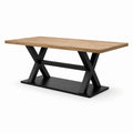 Mesa de comedor madera y metal 200x100x75 cm