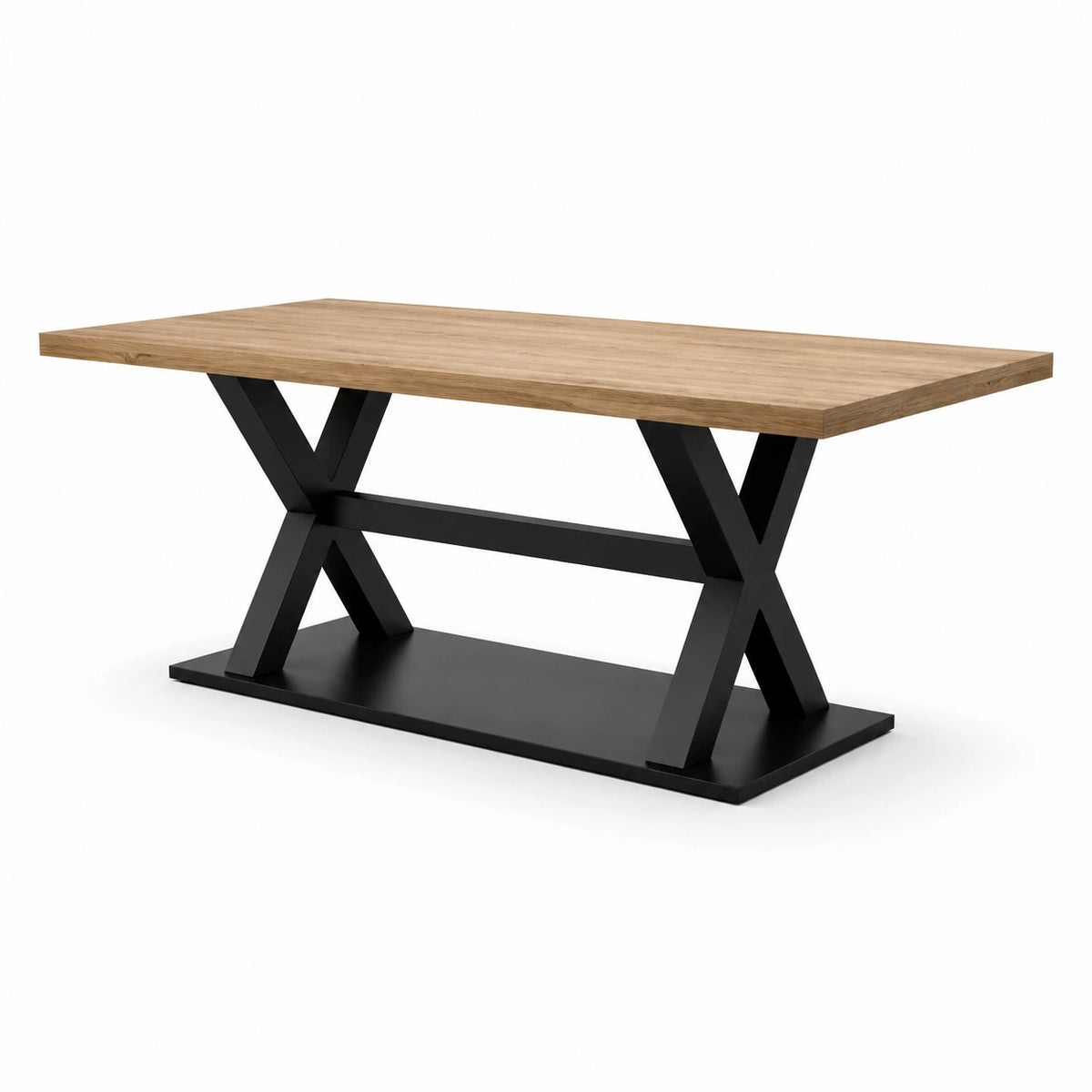 Mesa de comedor madera y metal 200x100x75 cm