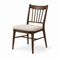 Silla de madera con asiento de tela poliéster beige